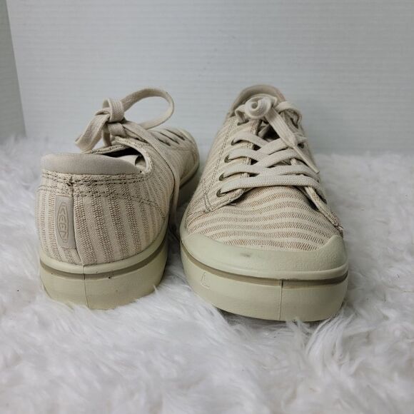 Keen Elsa IV Women’s 9 Beige Stripe  Canvas Lifestyle Sneakers 1023159 - Picture 7 of 10